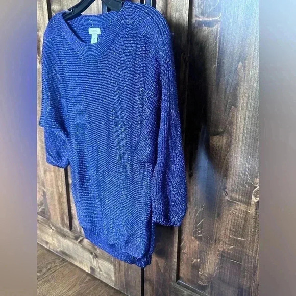 Chicos Womens Sweater 0 Small Purple Cecilia Shine Pullover 3/4 Sleeve S… - Picture 3 of 5